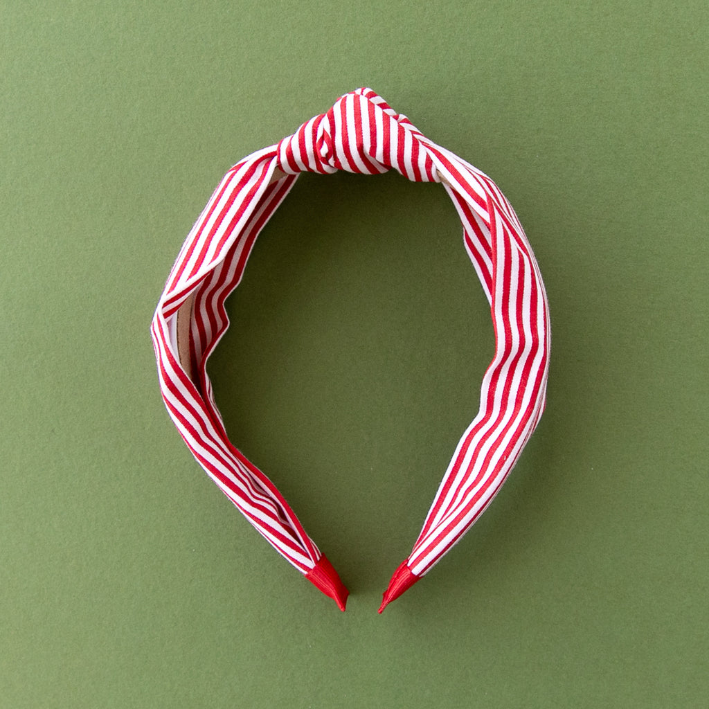 December - Candy Cane Stripe Knotted Headband