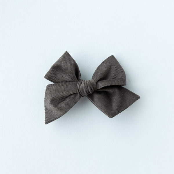 January - Grey Corduroy Hand-tied Bow