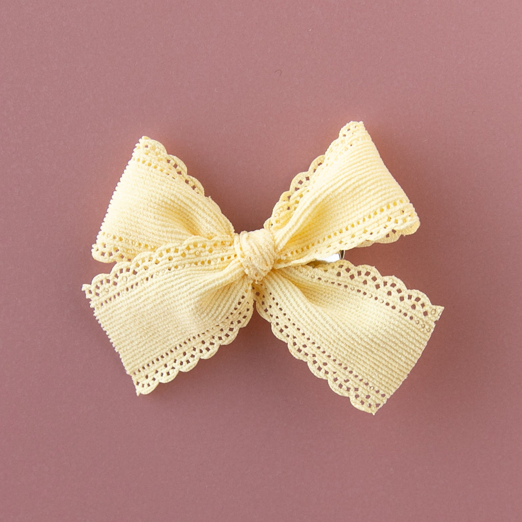 April - Yellow Corduroy Ribbon Hand-tied Bow