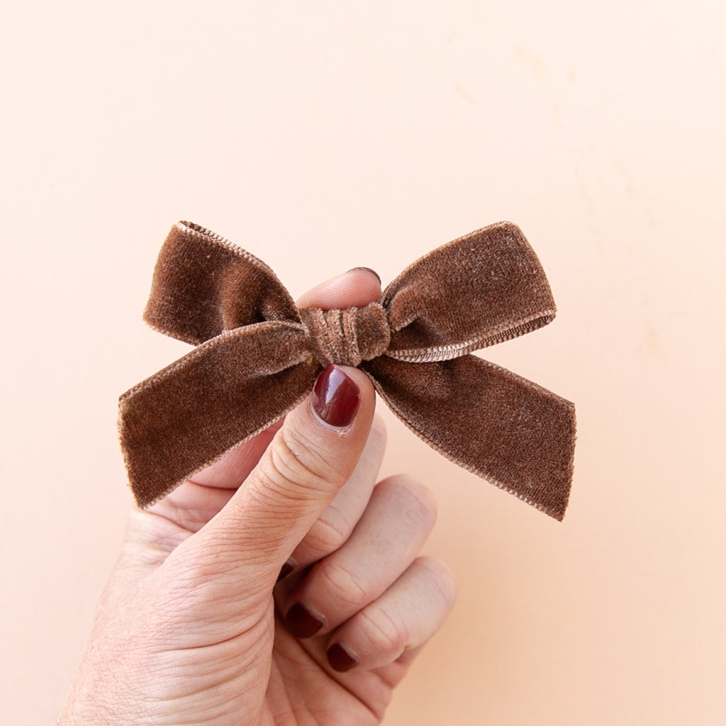 November - Brown Velvet Ribbon Bow Add-On