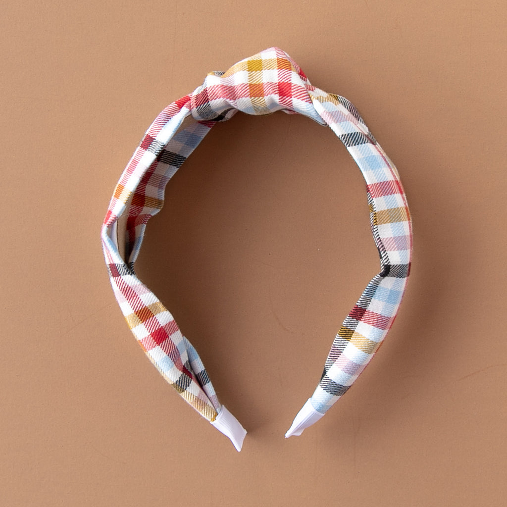September - Multicolor Plaid Knotted Headband
