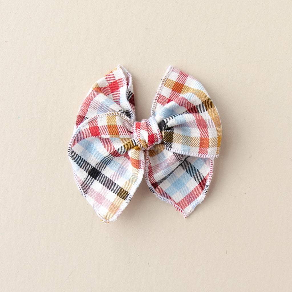 September - Multicolor Plaid Petite Party Bow