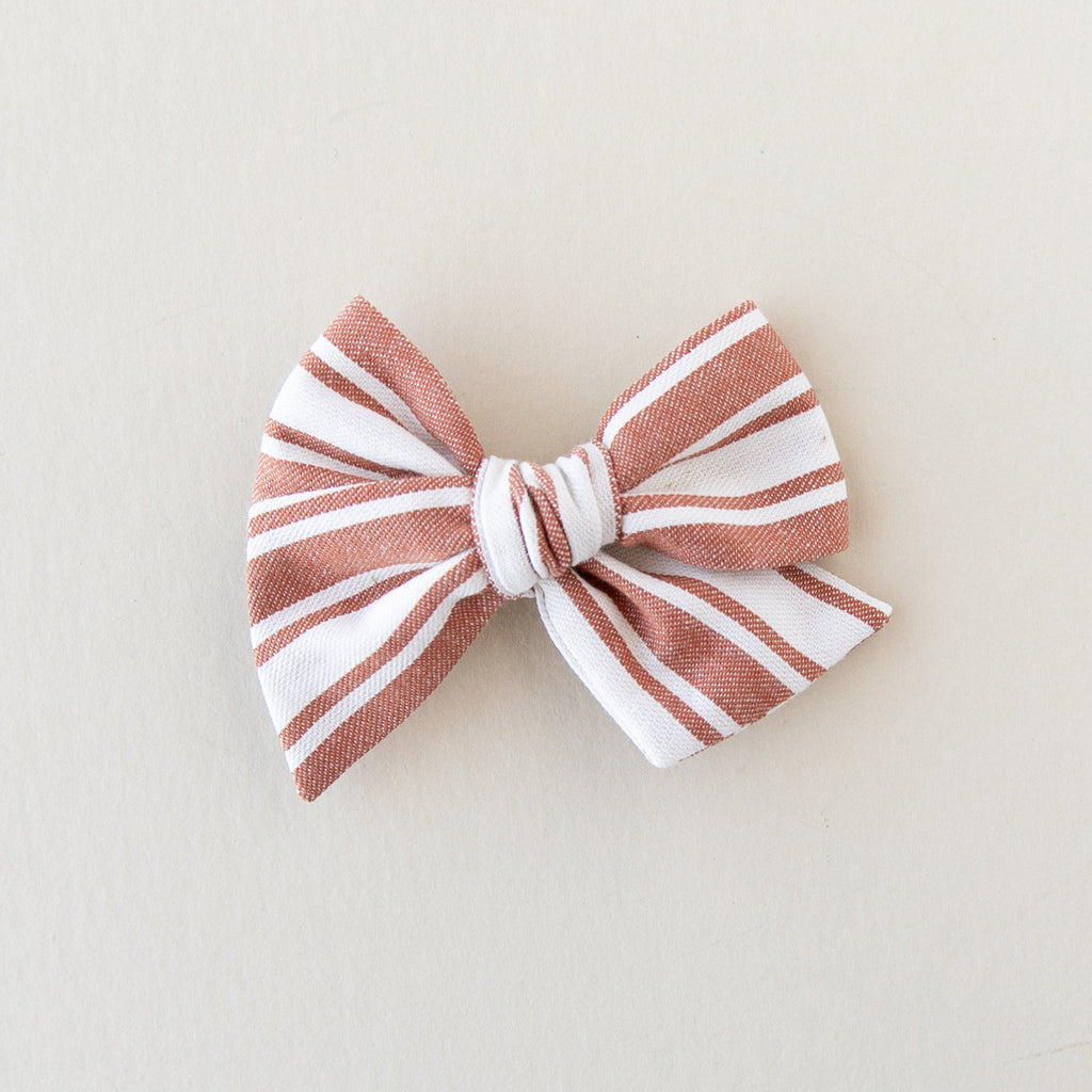 November - Rust Stripe Hand-tied Bow