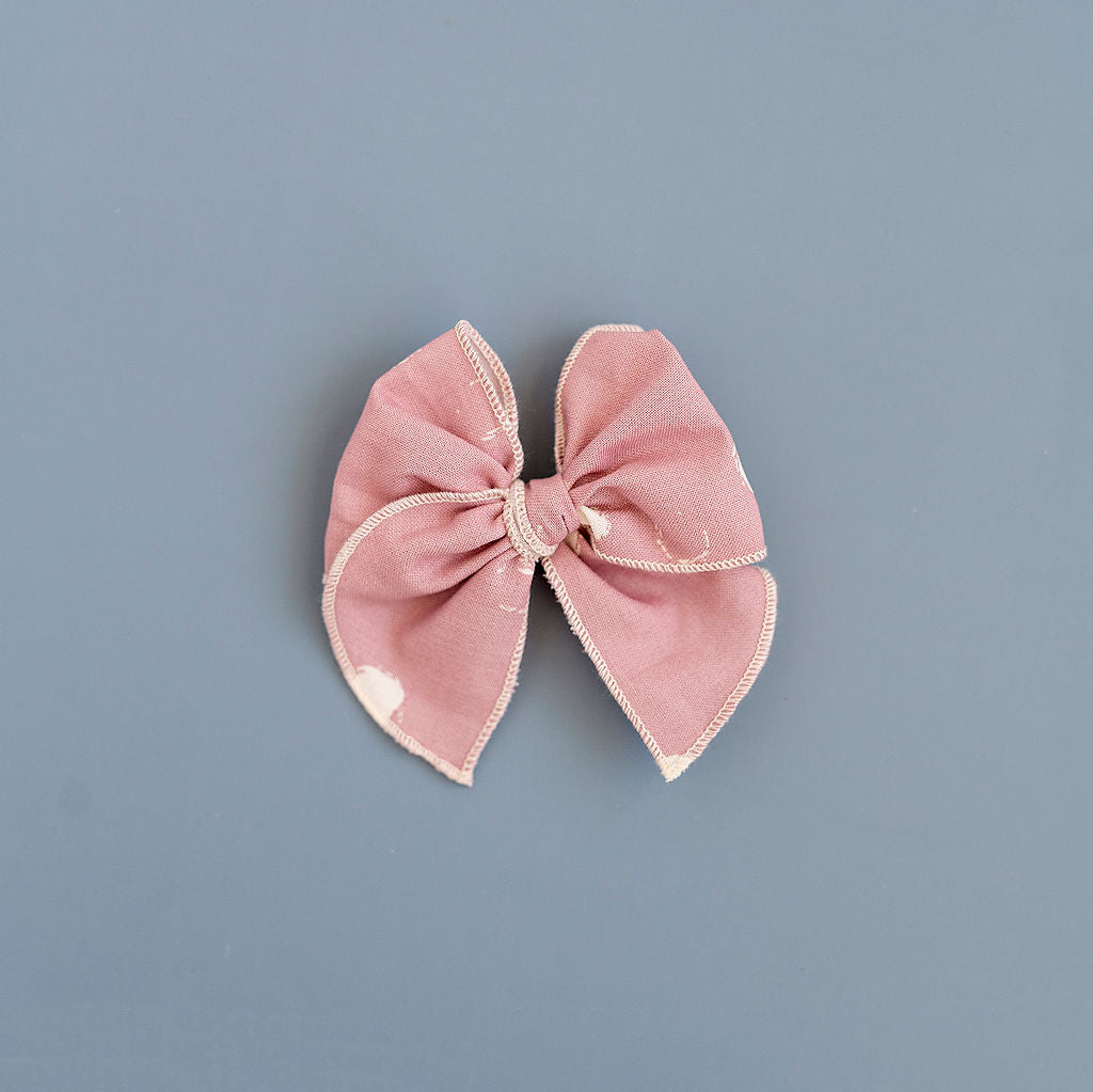August - Purple Dot Petite Party Bow