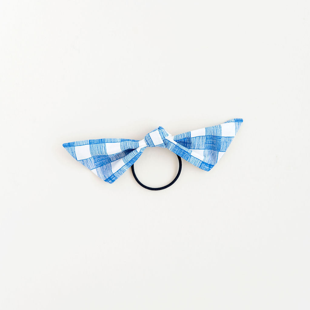 July - Blue Plaid Modern Knot