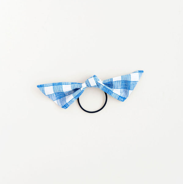 July - Blue Plaid Modern Knot