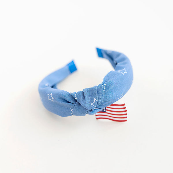 July - Blue Stars Knotted Headband