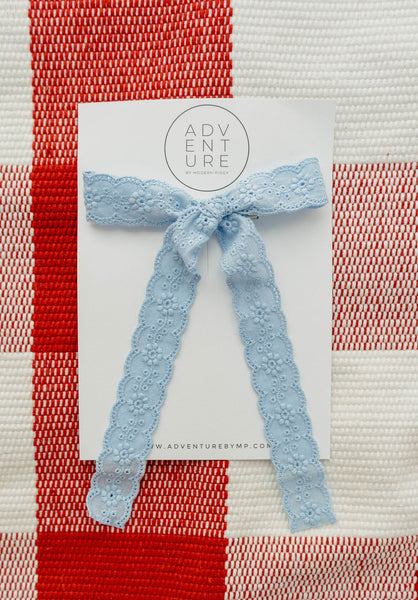 July - Blue Lace Ribbon Bow Add-On