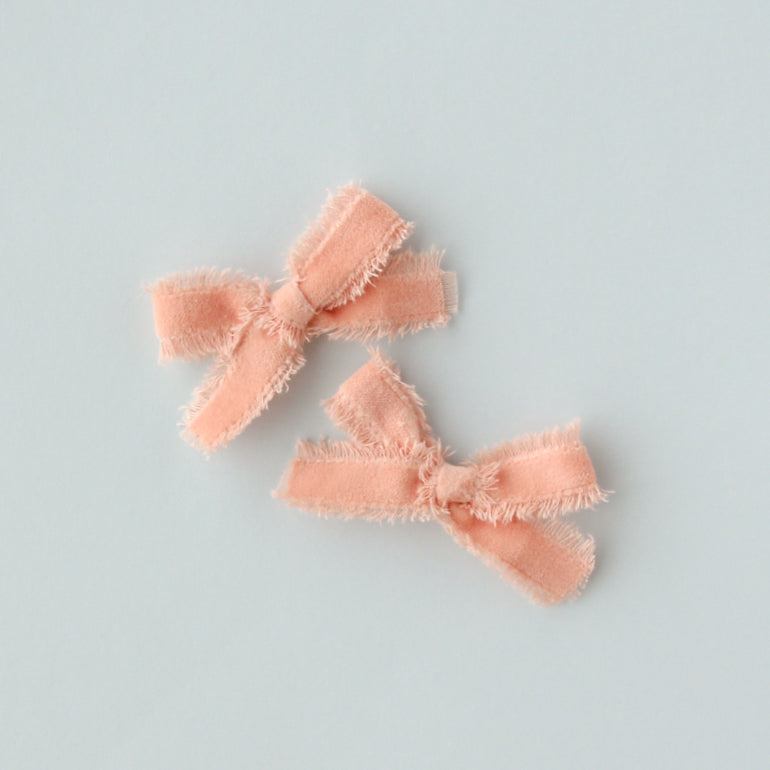 April - Blush Fringe Hand-tied Bow