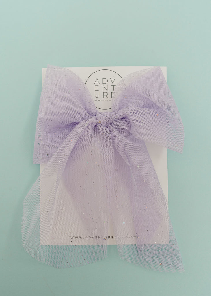 May - Purple Tulle Party Bow Add-On