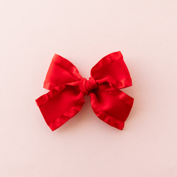 February - Red Ruffle Ribbon Oversized Hand-tied Bow