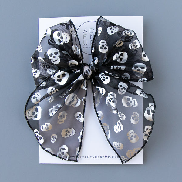 October - Skull Tulle Party Bow