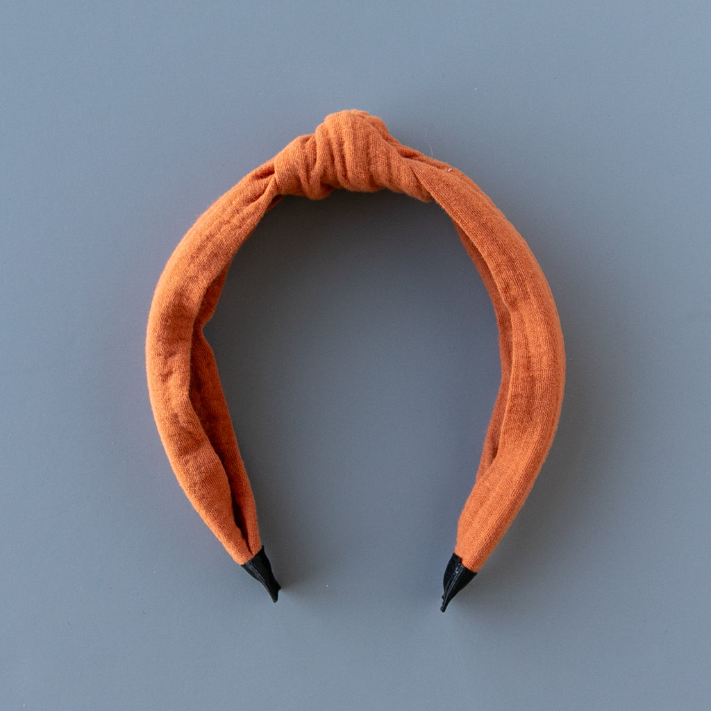 October - Orange Gauze Knotted Headband