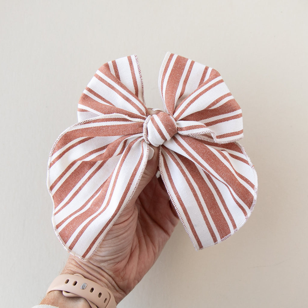 November -Rust Stripe Party Bow