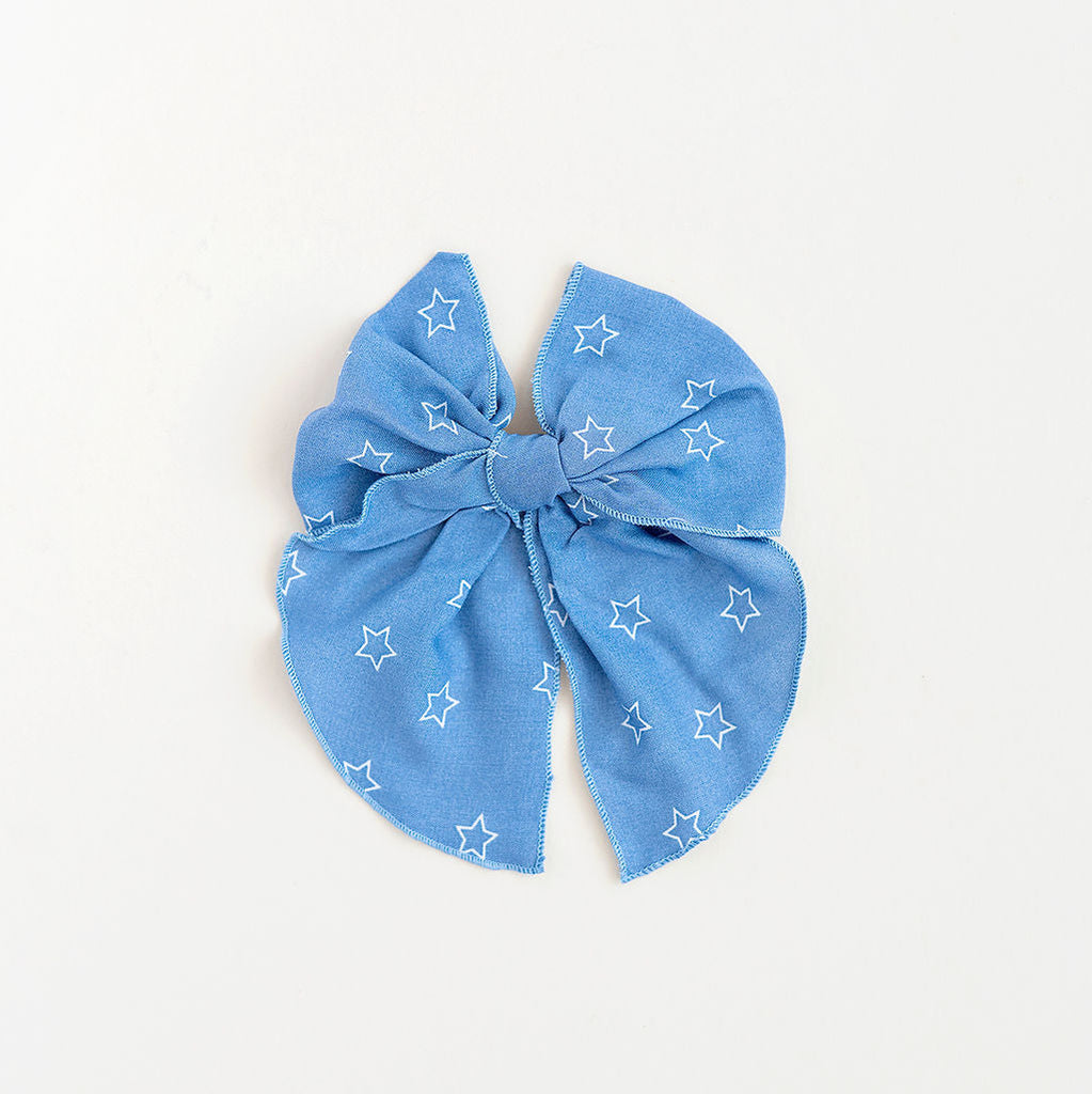 July - Blue Stars Party Bow