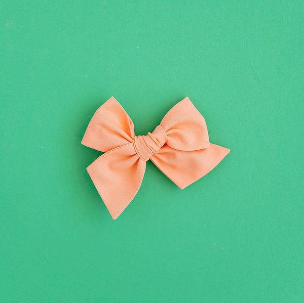 June - Peach Oversized Hand-tied Bow