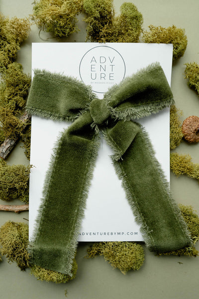 November -  Green Velvet Ribbon Bow Add-On