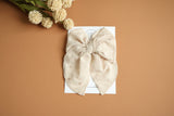November 2026 Emroidered Beige Party Bow
