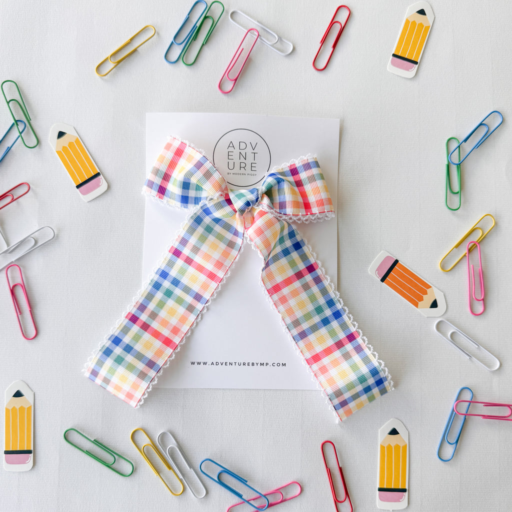 August Plaid Ribbon Bow Add-On