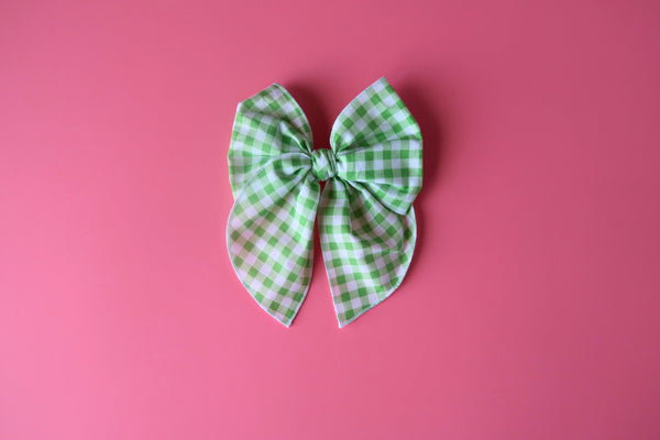 June 2026 Green Gingham Party Bow Add On