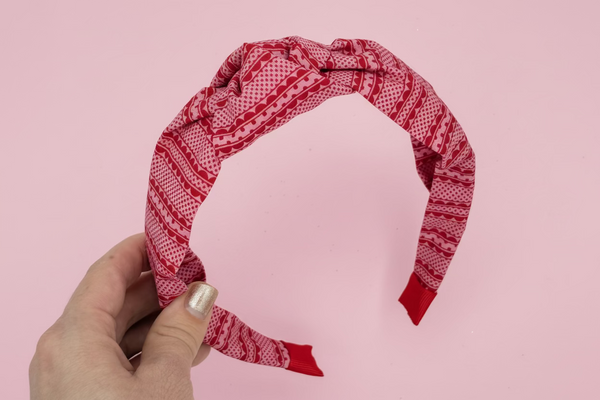 February - Red and Pink Knotted Headband Add-On