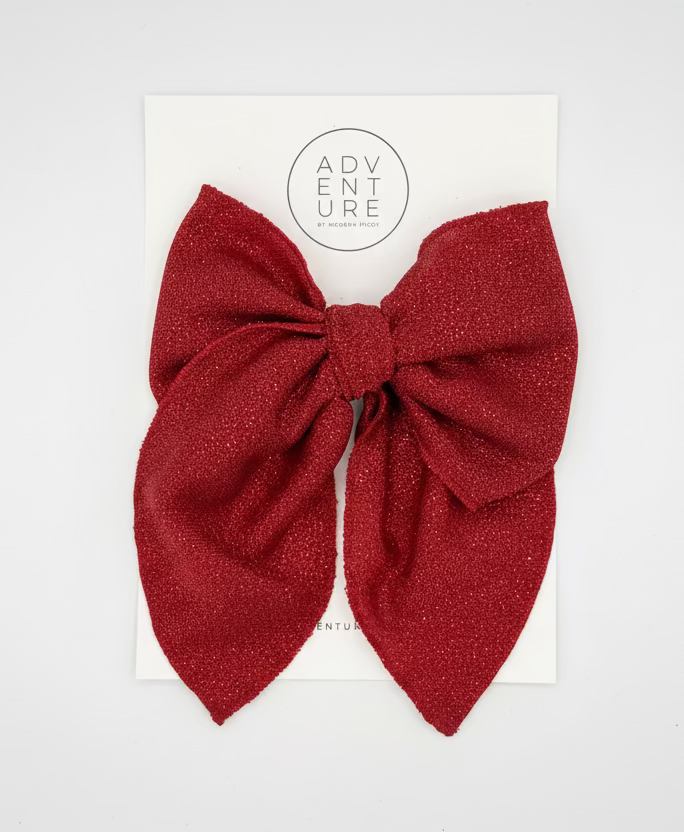 February - Red Glitter Party Bow Add On