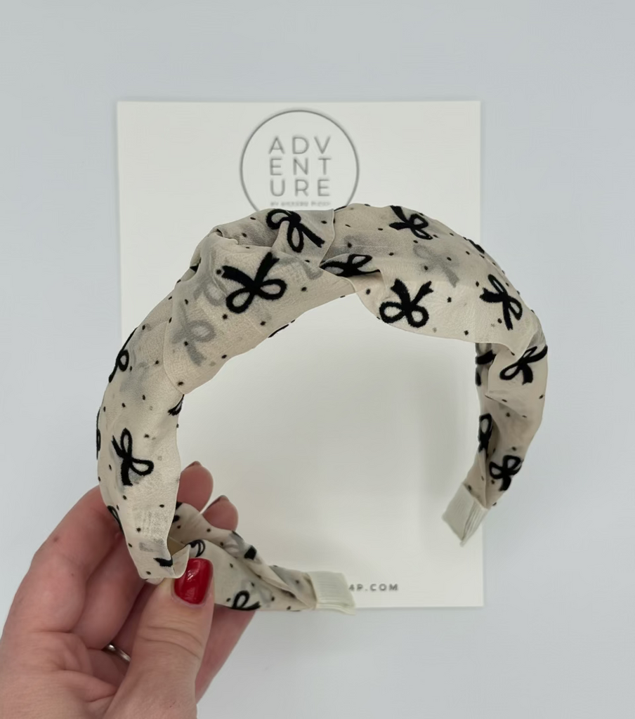 January - Beige Bow Knotted Headband Add-On