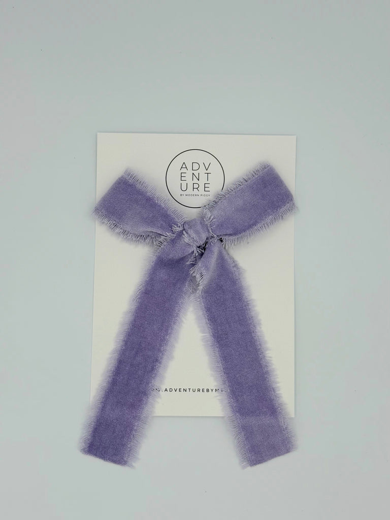 March - Velvet Statement White Heart Lace Ribbon Bow Add-On