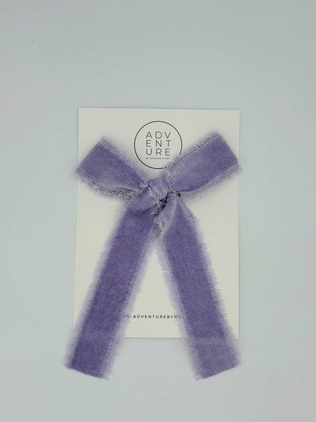 March - Velvet Statement White Heart Lace Ribbon Bow Add-On
