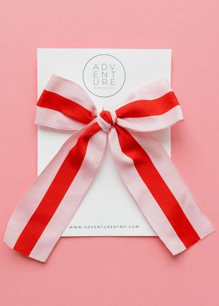 February -  Pink & Red Ribbon Bow Add-On