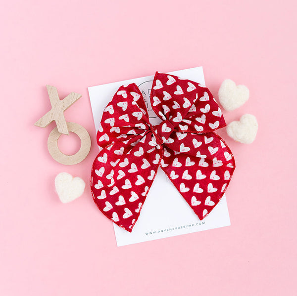 February - Red Hearts Party Bow
