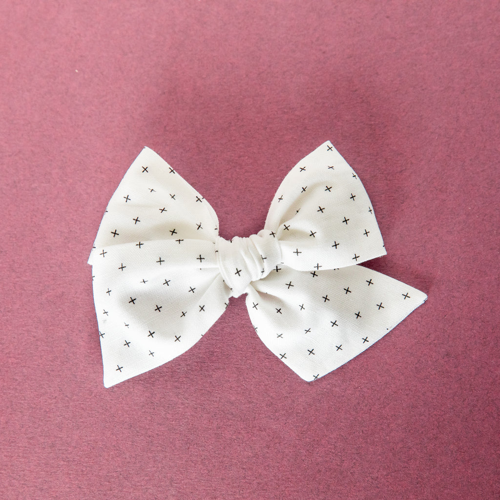 October - White + Oversized Hand-tied Bow