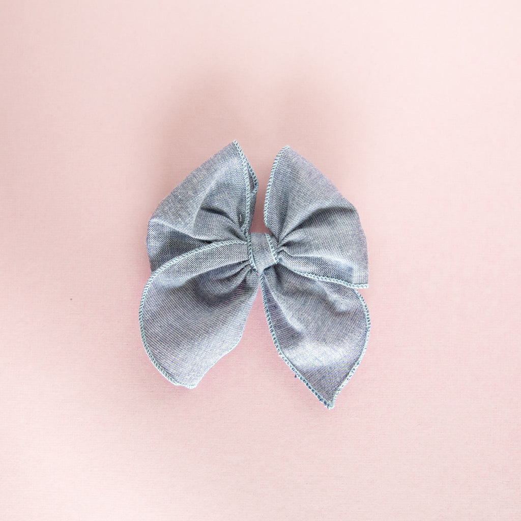 September - Chambray Petite Party Bow