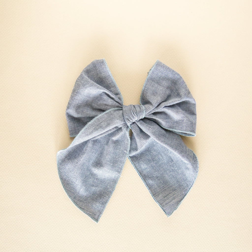 September - Chambray Party Bow